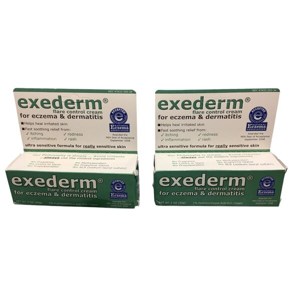 2 Exederm Flare Control Cream 2oz For Eczema & Dermatitis Expires 06/2027 - Picture 1 of 4